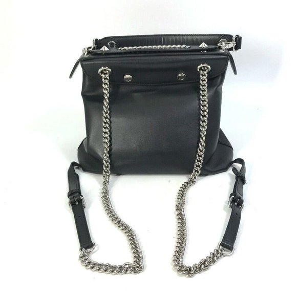 Leather Backpack School Bag Chain FENDI Bag To School 2WAY Hand